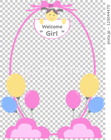 Photo frame with balloon for Baby Welcome or Gender Reveal Photo frame with balloon for Baby Welcome or Gender Reveal 128044470