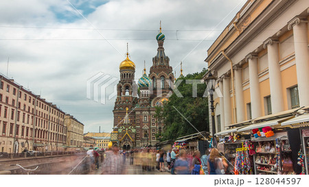 Church of the Savior on Spilled Blood timelapse hyperlapse. Church of the Savior on Spilled Blood timelapse hyperlapse. 128044597