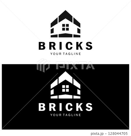 creative brick logo designs for buildings, architectural buildings, civil engineering, building materials shops creative brick logo designs for buildings, architectural buildings, civil engineering, building materials shops 128044705