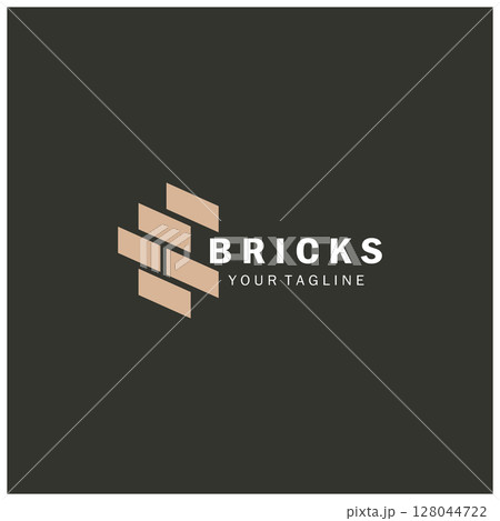 creative brick logo designs for buildings, architectural buildings, civil engineering, building materials shops 128044722
