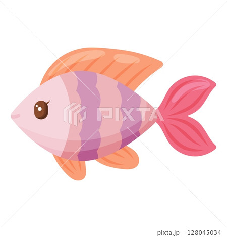 Cute Striped Fish Vector Illustration Design Cute Striped Fish Vector Illustration Design 128045034