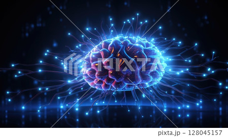 digital brain future technology illustration 128045157
