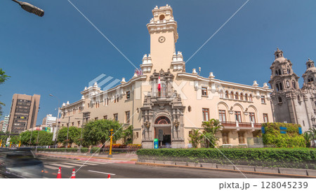 Lima City hall timelapse hyperlapse, municipality of Miraflores near to Kennedy park. Lima, Peru 128045239
