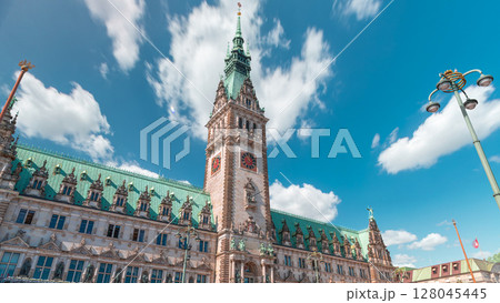 Building of the Hamburg City Hall timelapse, the seat of the government of Hamburg, Germany Building of the Hamburg City Hall timelapse, the seat of the government of Hamburg, Germany 128045445