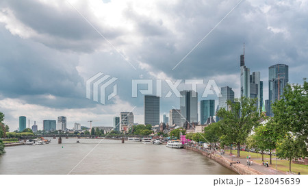 Hyperlapse of the historical Eiserner Steg or Iron Bridge over the Main River in Frankfurt, Germany Hyperlapse of the historical Eiserner Steg or Iron Bridge over the Main River in Frankfurt, Germany 128045639