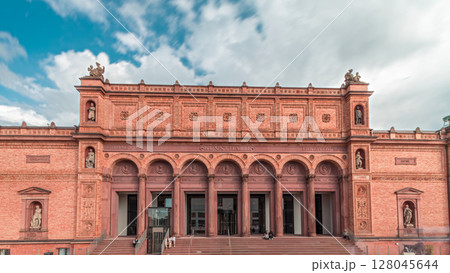 The Hamburger Kunsthalle timelapse hyperlapse, an art museum in Hamburg, Germany 128045644