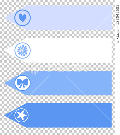 Pretty note board in a blue and white tone, decorated with cute elements 128045683