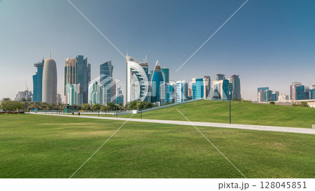 The high-rise district of Doha timelapse hyperlapse 128045851