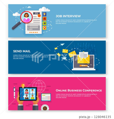 Job interview, send mail and online business...のイラスト素材 [128046135] - PIXTA