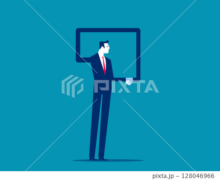 Business shaking hands with himself 128046966