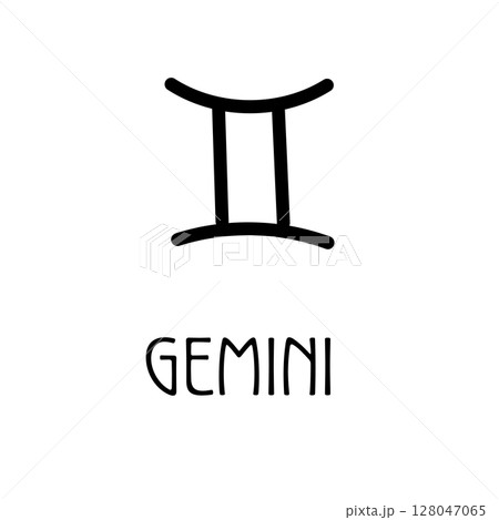Gemini zodiac symbol black minimal astrology icon 128047065