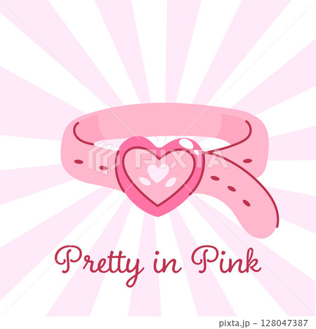 Pretty in Pink Greeting Card Heart Belt 128047387