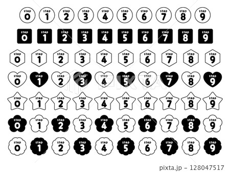 Number icon set_step_monochrome Number icon set_step_monochrome 128047517