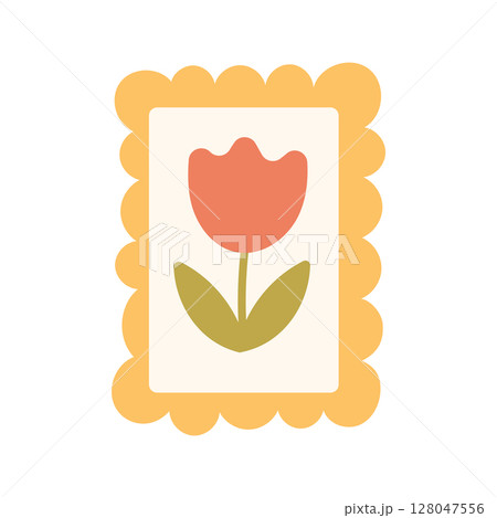 Tulip Illustration in Scalloped Frame Tulip Illustration in Scalloped Frame 128047556