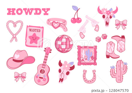 Fun and Girly Cowgirl Disco Pink Cowboy  set 128047570