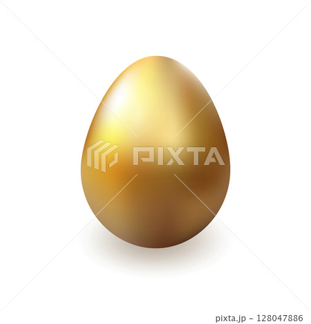 Golden Easter egg on white background. Vector illustration Golden Easter egg on white background. Vector illustration 128047886