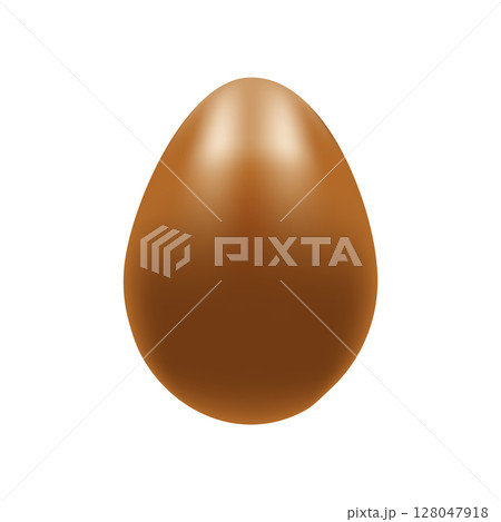 3d easter voluminous chocolate egg realistic , vector illustration 128047918