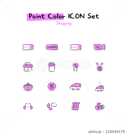 Hand-drawn point color line icon Hand-drawn point color line icon 128048179
