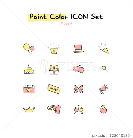 Hand-drawn point color line icon 128048180