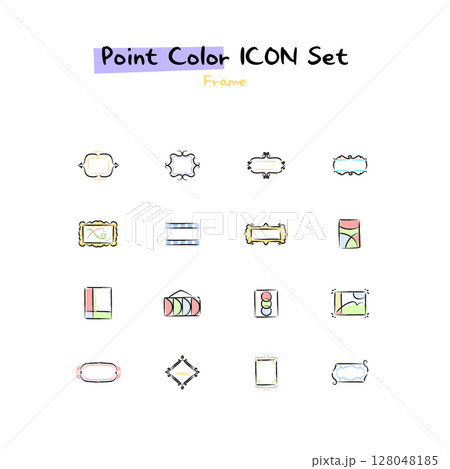 Hand-drawn point color line icon 128048185