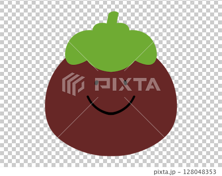Simple mangosteen illustration material 128048353