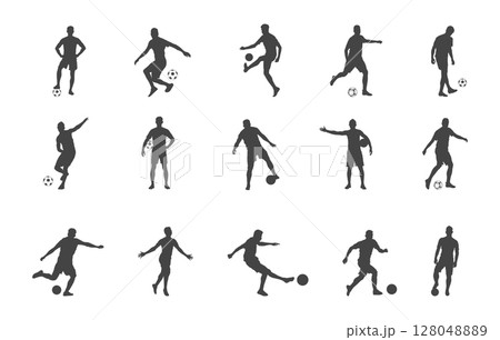 Football player silhouette, Football player svg, Football player vectors, Soccer player silhouette, Soccer player svg, Player svg, Player silhouette -V03 128048889