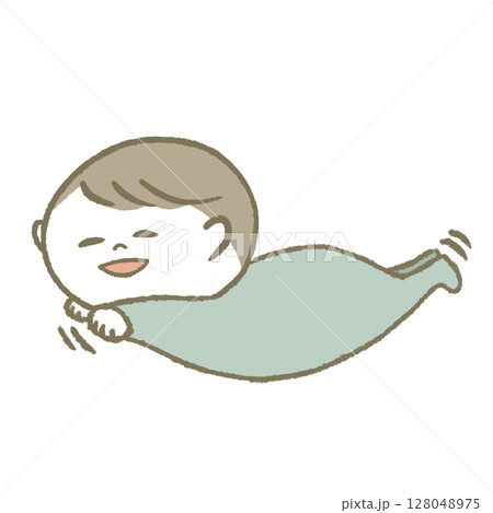 ご機嫌な赤ちゃん 水色 ご機嫌な赤ちゃん 水色 128048975