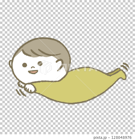 ご機嫌な赤ちゃん　水色 128048976