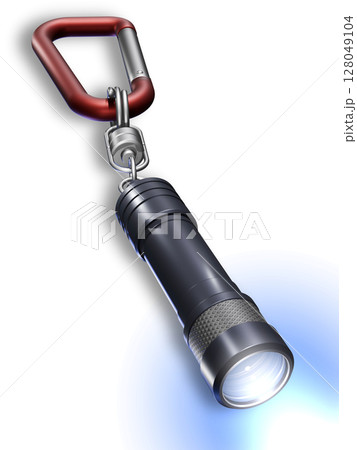 ミニライト（ブラック）　懐中電灯　LEDライト  Mini flash light　白バック 128049104
