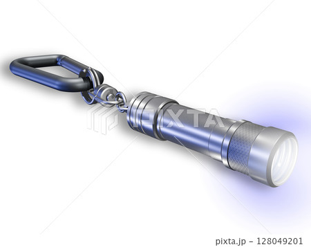 ミニライト（シルバー）　懐中電灯　LEDライト  Mini flash light　白バック 128049201