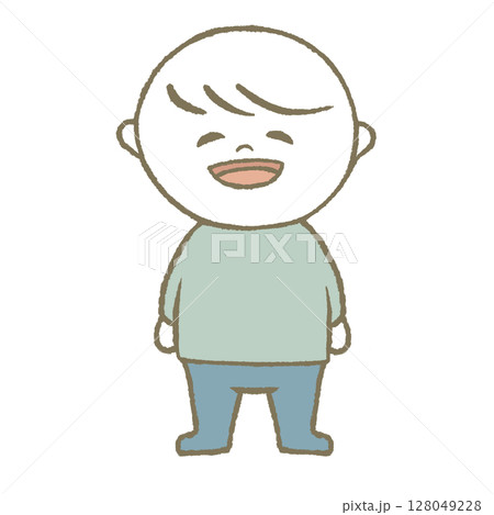 ご機嫌な子供　水色 128049228