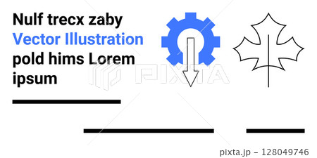 Bold text with varied font weights, gear with arrow in blue, maple leaf outline. Ideal for website headers, educational materials, presentations, brochures, infographics, digital marketing, landing Bold text with varied font weights, gear with arrow in blue, maple leaf outline. Ideal for website headers, educational materials, presentations, brochures, infographics, digital marketing, landing 128049746