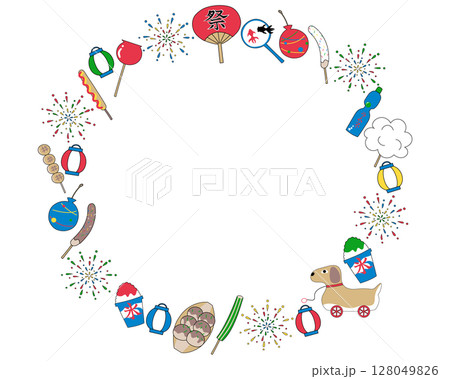 夏祭りイラストのリース 128049826