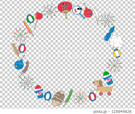 Summer festival illustration wreath Summer festival illustration wreath 128049826