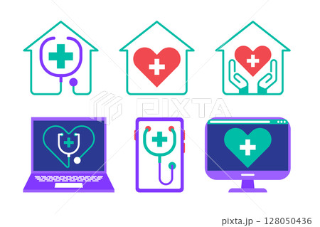 Flat Healthcare and Medical Icons Collection 128050436