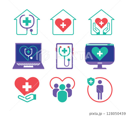 Flat Healthcare and Medical Icons Collection Flat Healthcare and Medical Icons Collection 128050439