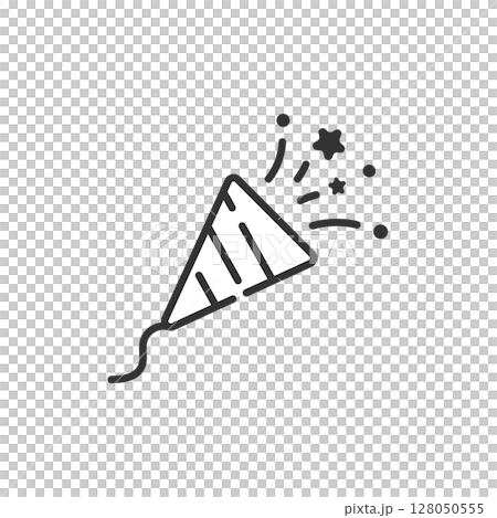 Simple cracker icon for celebrations and parties (line drawing, monochrome) Simple cracker icon for celebrations and parties (line drawing, monochrome) 128050555