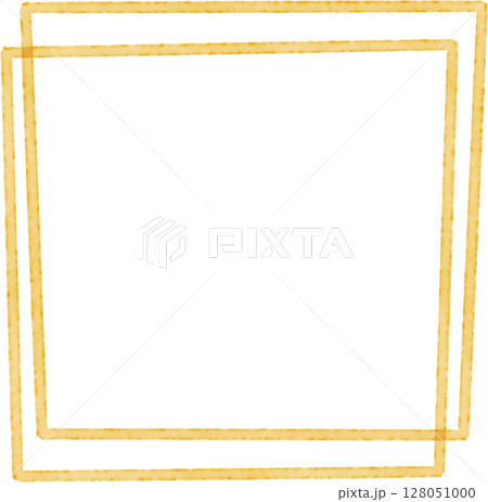 手描き水彩の黄色いダブルスクエアフレーム 手描き水彩の黄色いダブルスクエアフレーム 128051000