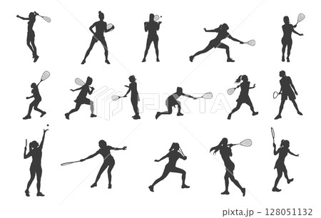 Squash female player silhouettes, Squash player svg, Squash female players, Squash player vector, Female players silhouette, Squash silhouette, Players clipart. 128051132