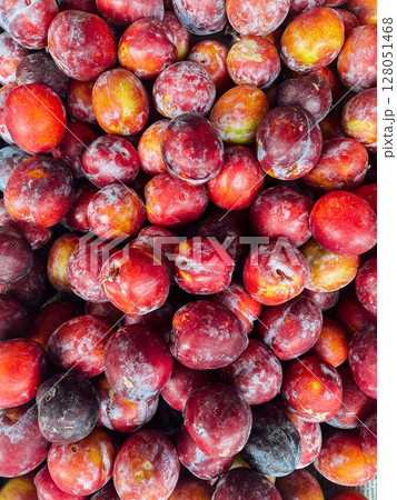 lots of ripe plum berry for food as background 128051468