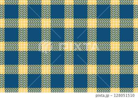 tartan seamless pattern plaid background vector fabric texture blue and yellow colors illustration gingham textile 128051510