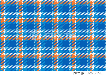 tartan seamless pattern plaid background vector fabric texture orange and blue colors illustration gingham textile 128051515
