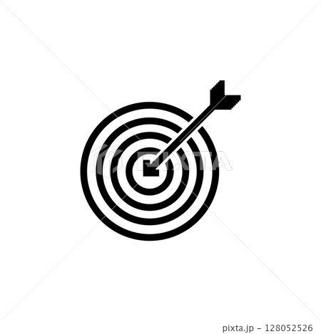 Targeting Bullseye Arrow, Marketing Target Solid Flat Vector Icon Isolated on White Background 128052526