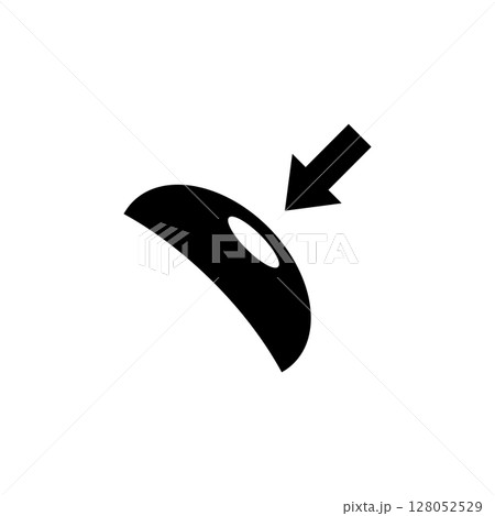 Impact Radiation Ultraviolet on Eye Pupil Solid Flat Vector Icon Isolated on White Background 128052529