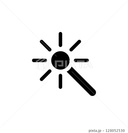 Magician Wand, Wizard Illusionist Magic Stick Solid Flat Vector Icon Isolated on White Background 128052530