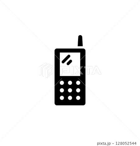 Classic Button Mobile Phone with Antenna Solid Flat Vector Icon Isolated on White Background Classic Button Mobile Phone with Antenna Solid Flat Vector Icon Isolated on White Background 128052544