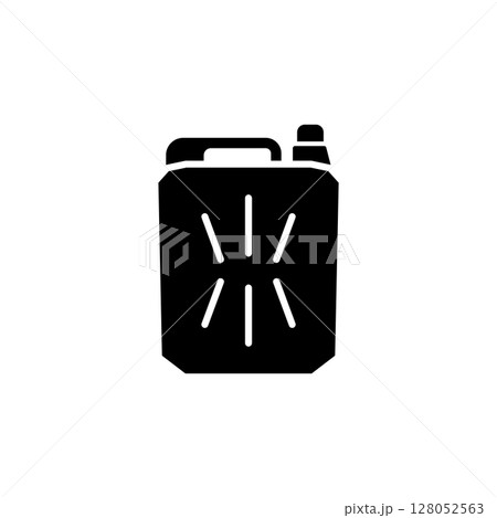 Canister of Petroleum or Engine Oil, Fuel Container Solid Flat Vector Icon Isolated on White Background Canister of Petroleum or Engine Oil, Fuel Container Solid Flat Vector Icon Isolated on White Background 128052563