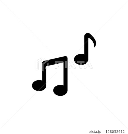 Musical Notes, Melody Tone, Note Key Solid Flat Vector Icon Isolated on White Background 128052612