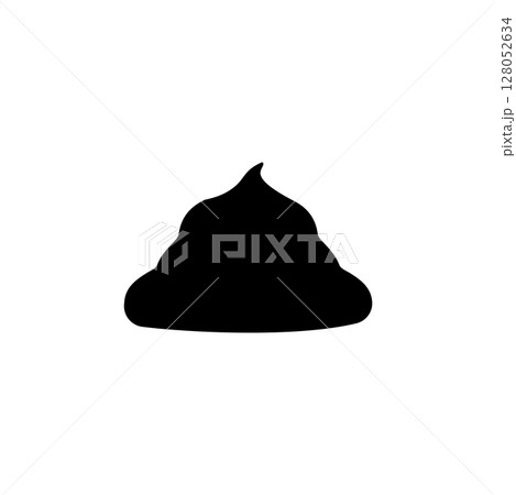 Excrement, Poop, Animal Shit Solid Flat Vector Icon Isolated on White Background 128052634