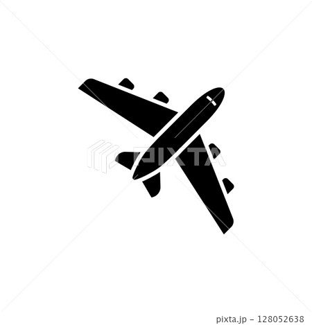 Fluing Airplane, Taking Off Jet Solid Flat Vector Icon Isolated on White Background Fluing Airplane, Taking Off Jet Solid Flat Vector Icon Isolated on White Background 128052638